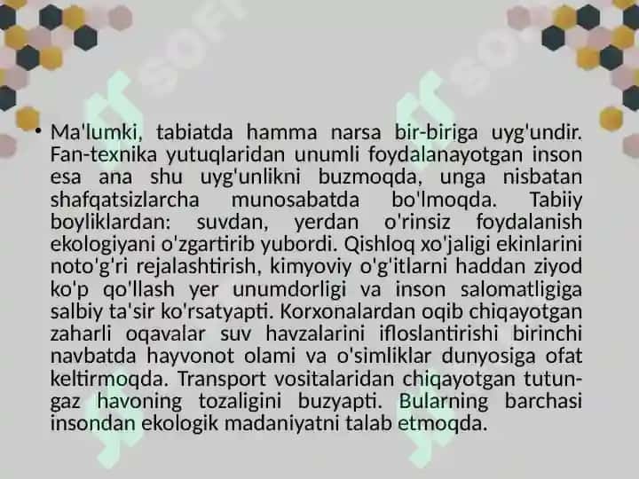 Inson va uning biosferadagi o'rni 7