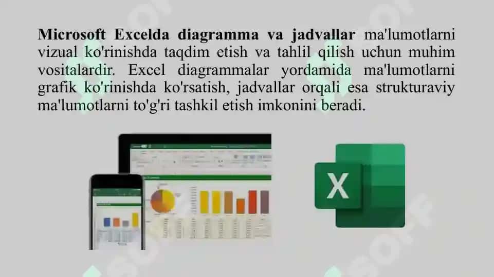 Microsoft Excelda Diagramma va Jadvallar 2
