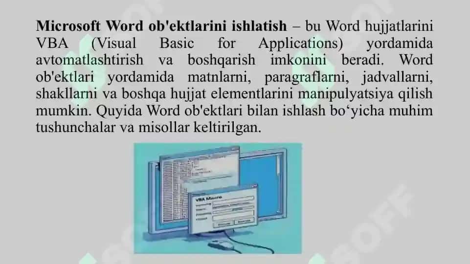 Microsoft Word obyektlarini ishlatish 3