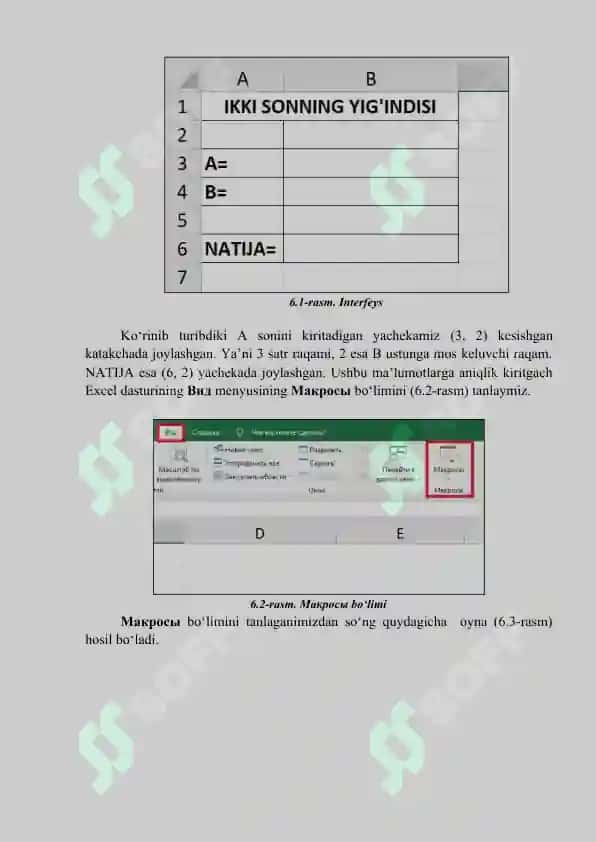 Visual Basic for Applications dasturining asosiy xususiyatlari 3