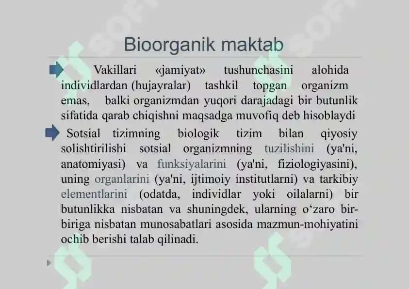 SOTSIOLOGIYADA BIOORGANIK MAKTAB 2