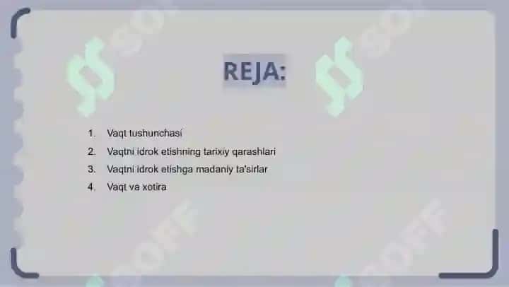 Vaqtni idrok qilish 2