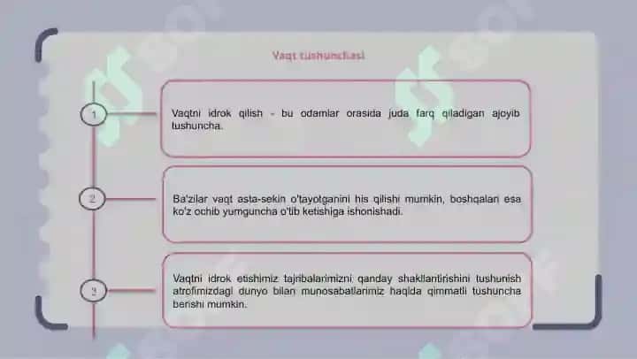 Vaqtni idrok qilish 3