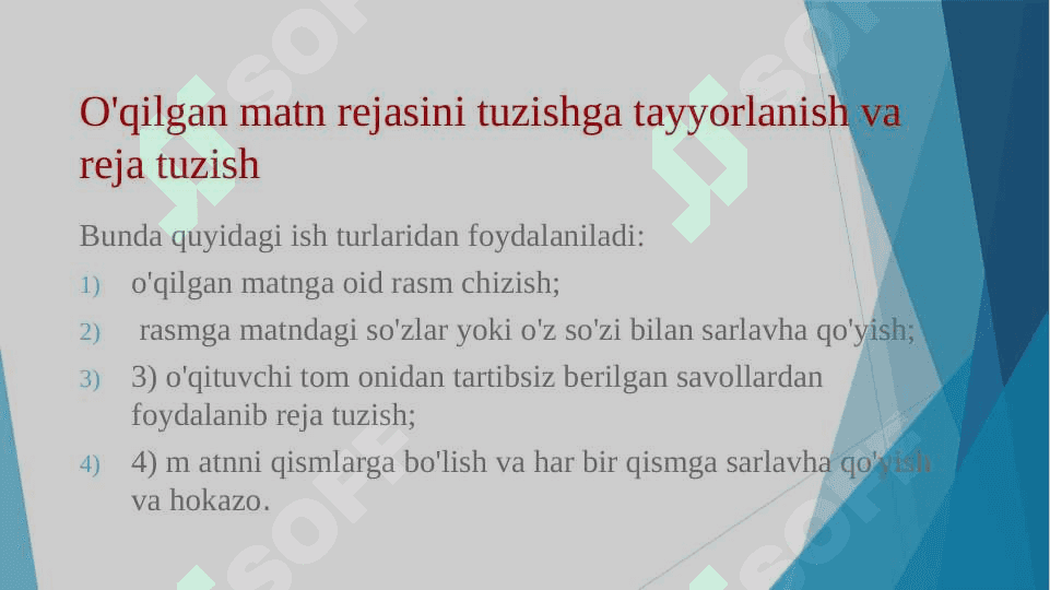 O’qish darslarida mustaqil ishlarni tashkil etish. 5
