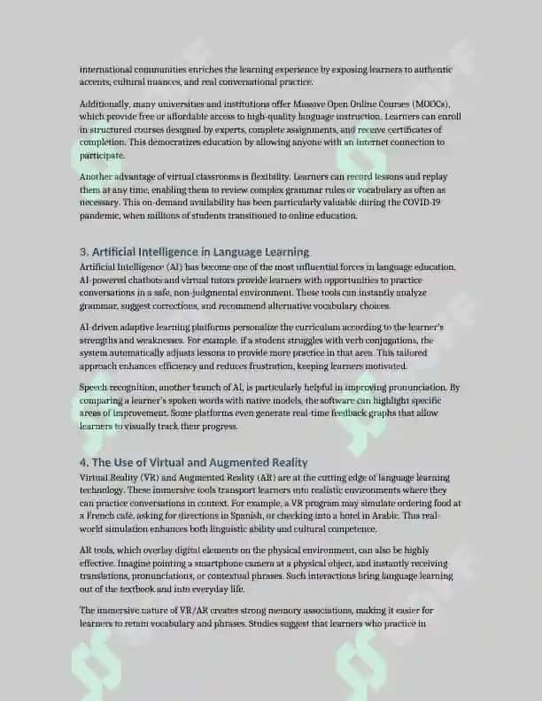 Impact of technology on language learning 2