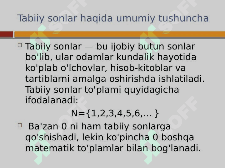 Natural sonni miqdorlami o'lchash natijasi sifatida qaralishi nazariyasini o'rganish 3