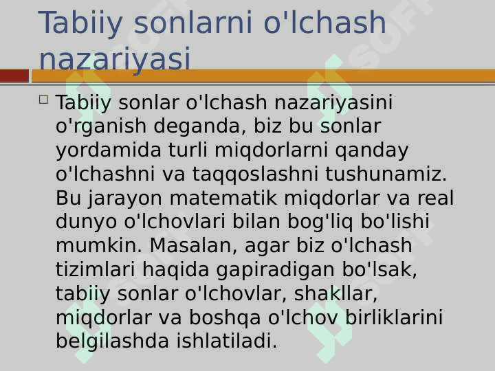 Natural sonni miqdorlami o'lchash natijasi sifatida qaralishi nazariyasini o'rganish 4