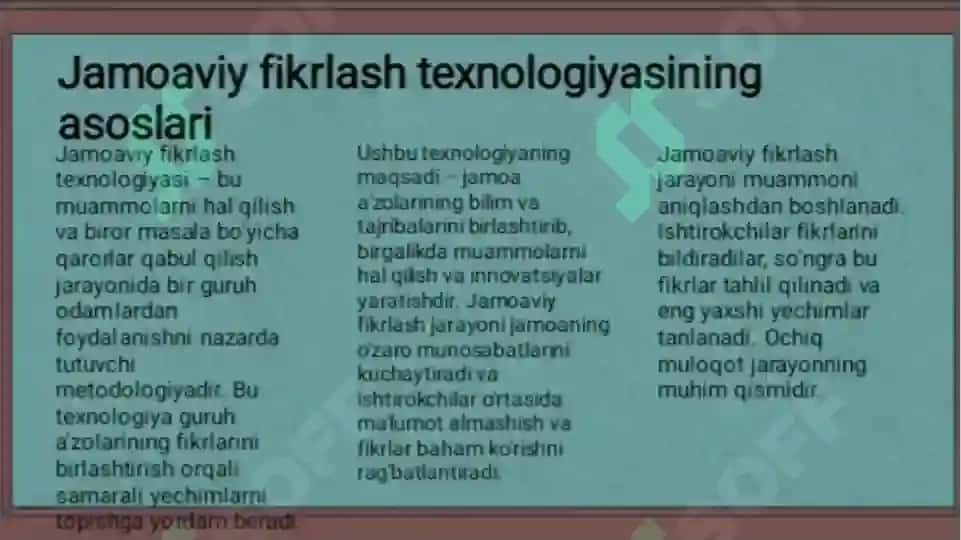 jamoaviy fikrlash texnologiyasi 2