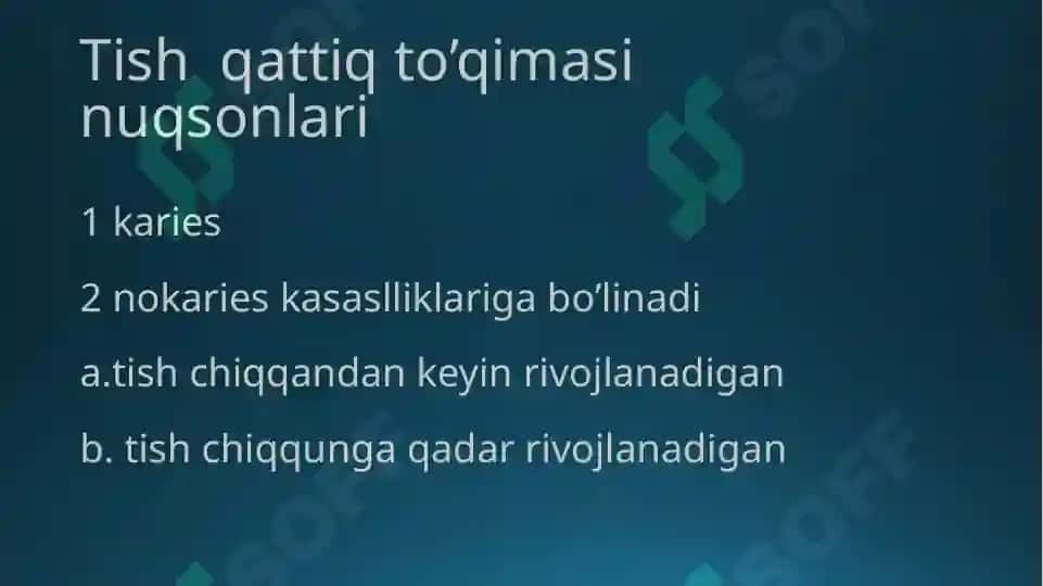 Tish toj qismining qisman yo’qotilishi 2