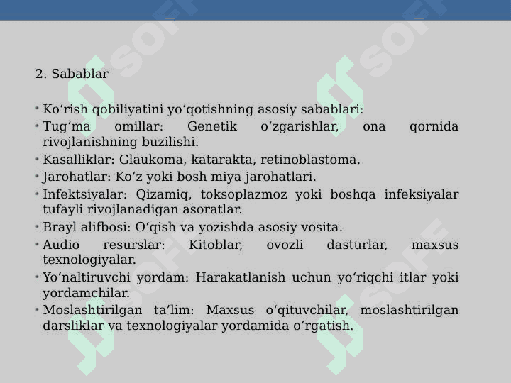Ko'rishda muammolari bor bolalar haqida ma'lumot 5