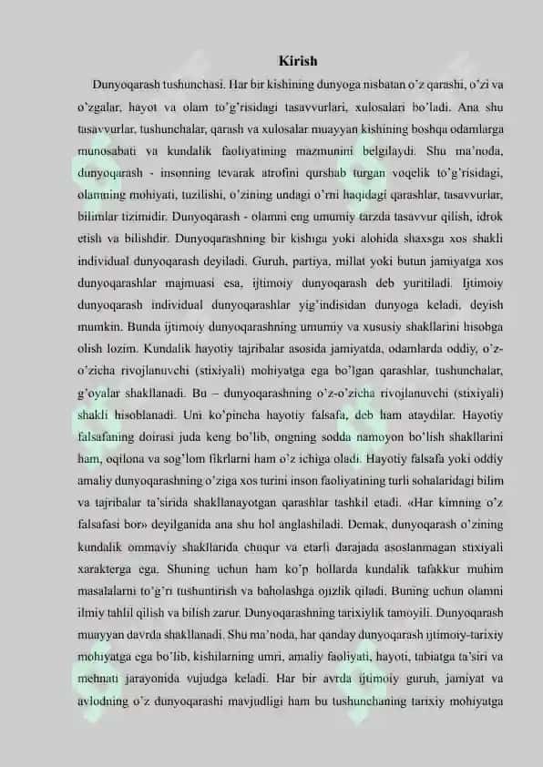 Falsafa va tabiiy ilmiy fanlarda borliqning mohiyatiga oid konsepsiyalar 2