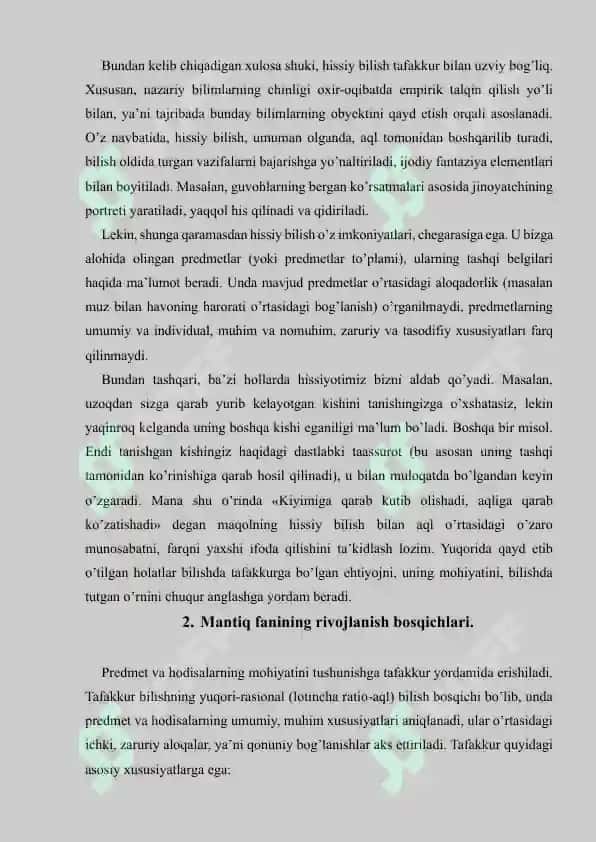 Mantiq tafakkur shakllari va qonunlarini o‘rganuvchi fan sohasi sifatida 4