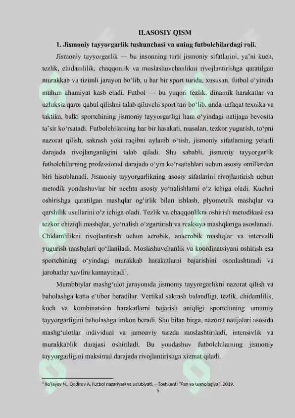 Futbolchilarni  tayyorlashda jismoniy tayyorgarlik usullari. 5