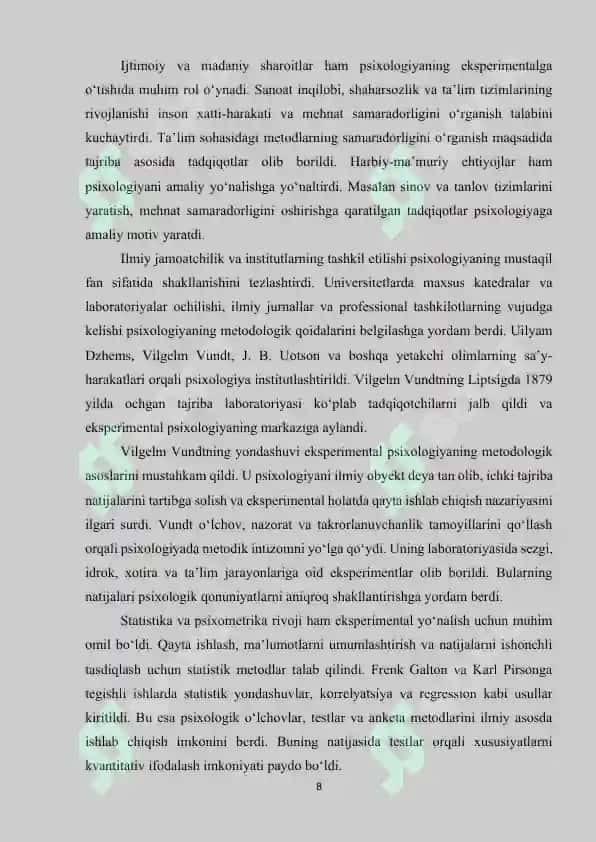 Eksperimental psixologiyaning paydo bo‘lish shart-sharoitlari 8