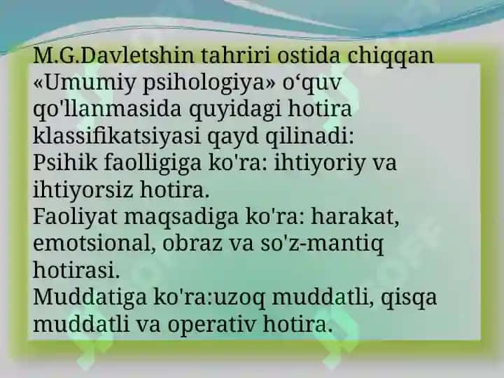 xotira mavzusida pptx 8