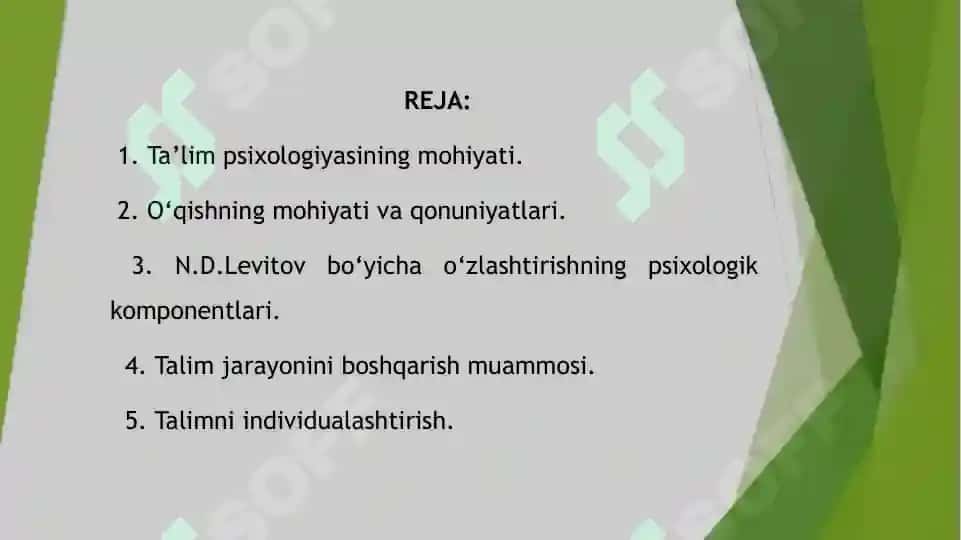 Talim psixologiyasi 2