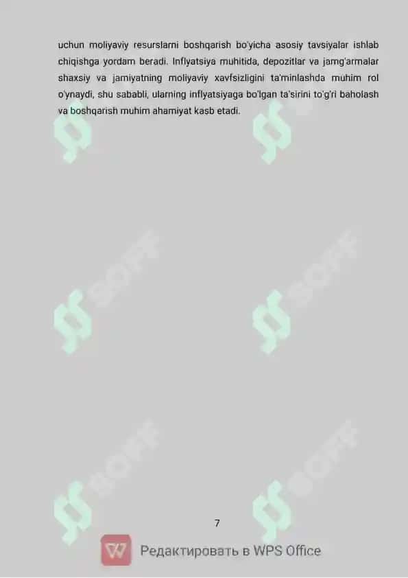 Depozitlar va Jamg'armalar Bilan Inflyatsiya 7