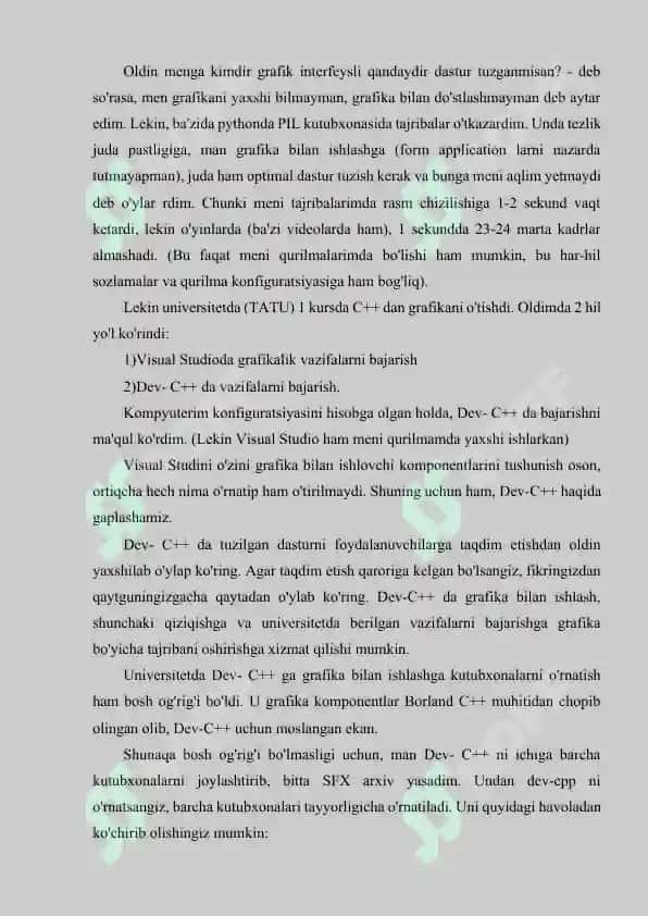 C++ DA GARFIKA BILAN ISHLASH 2