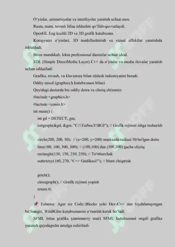 C++ DA GARFIKA BILAN ISHLASH 5