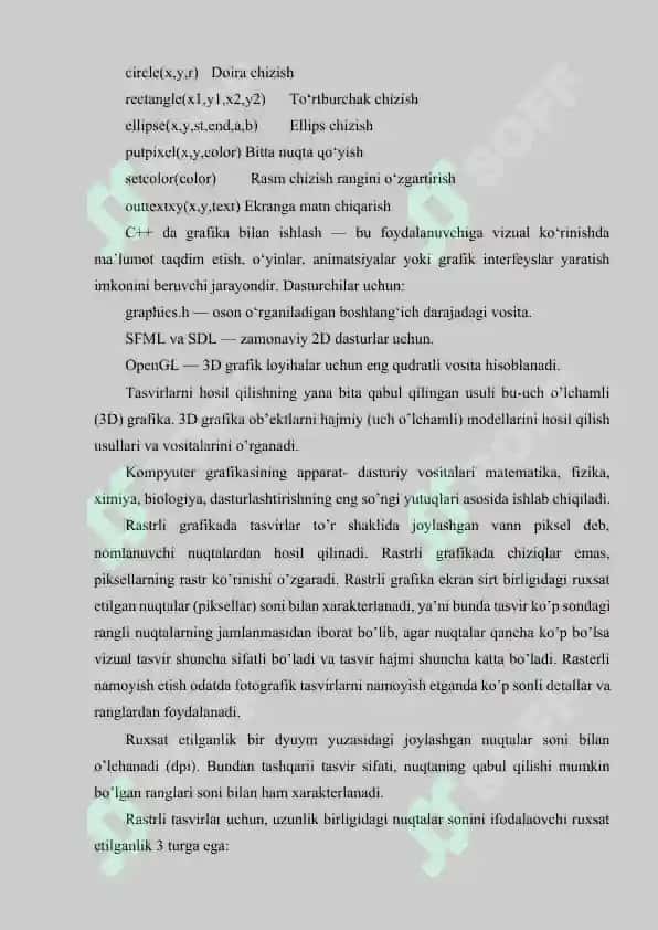 C++ DA GARFIKA BILAN ISHLASH 7