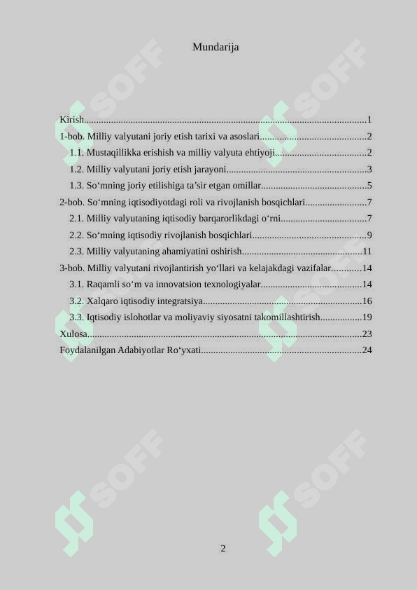 Ozbekiston Respublikasi milliy valyutasi va uning tasis etilishi 2