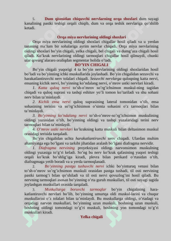 1.Periferik nerv tizimi. 2.Bosh miya nervlari ularning topografiyasi. 3.Bosh miya nervlarining funksiyasi. 2
