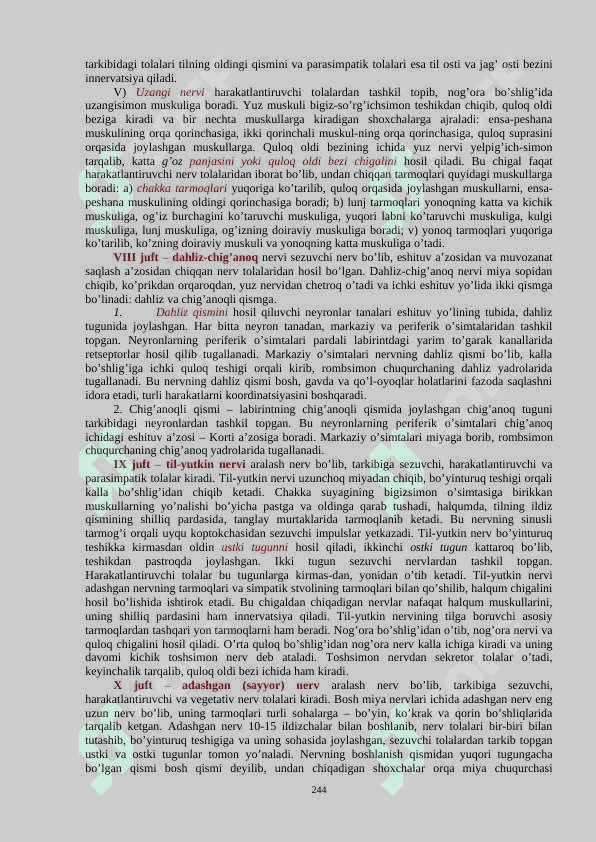 «PERIFERIK NERV TIZIMI. BOSH MIYA NERVLARI» 4