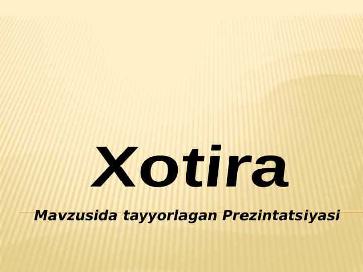 Xotira 1