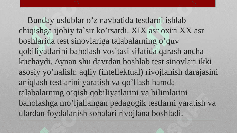 Test turlari 8