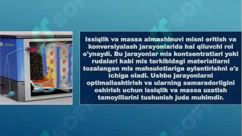 Mis shteynlar konvertrlash jarayonlarda issiqlik massa almashinuvi 3