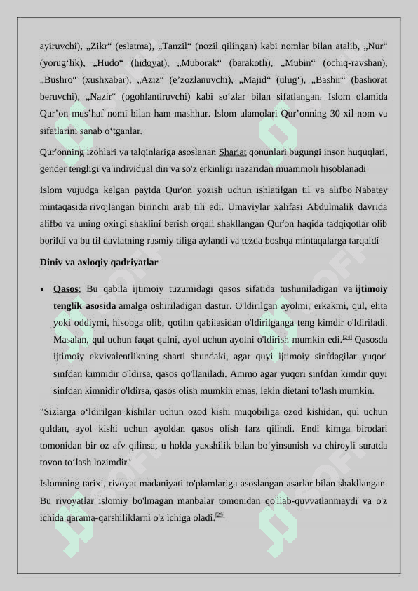 Mustaqillik yillarida quronning  o’zbek tiliga  tarjima qilinishi tafsirlari 3