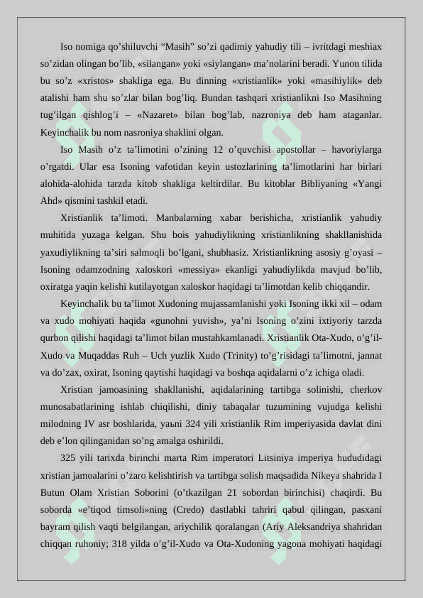 Iso Masih hoyoti va ta’limoti 3