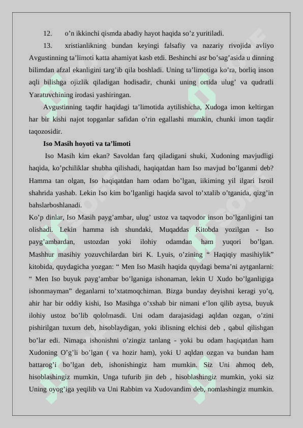 Iso Masih hoyoti va ta’limoti 5