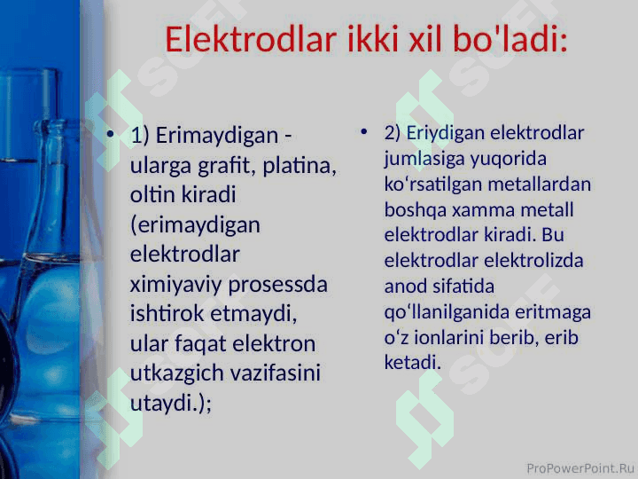 ELEKTROLIZ QONUNLARI. 8