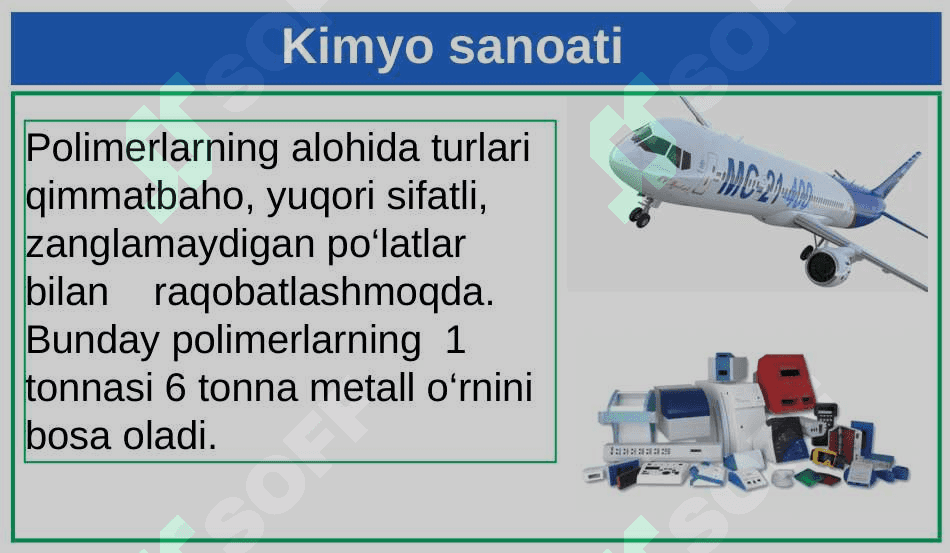 KIMYOVIY ISHLAB CHIQARISH ISTIQBOLLARI. 6