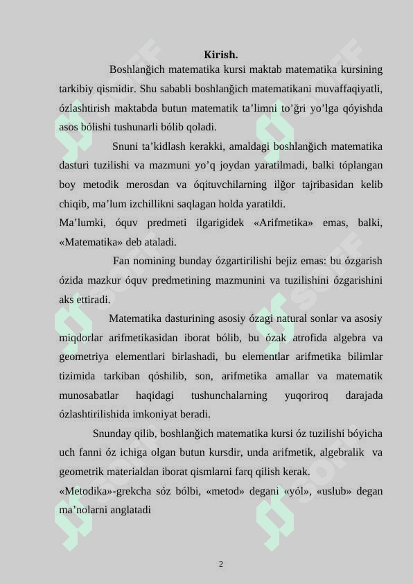 Boshlang’ich sinf o’quvchilarida geometrik tasavvurlarni shakllantirish metodlari. 2