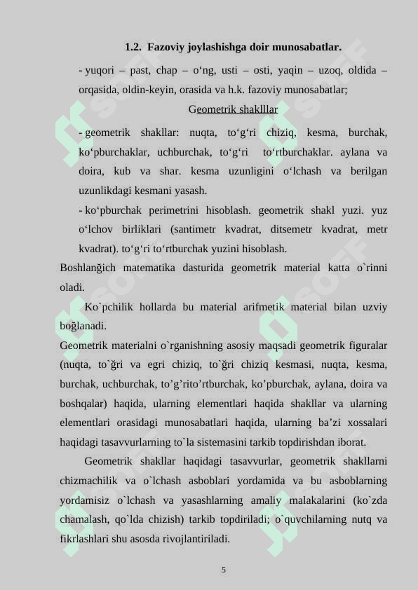 Boshlang’ich sinf o’quvchilarida geometrik tasavvurlarni shakllantirish metodlari. 5