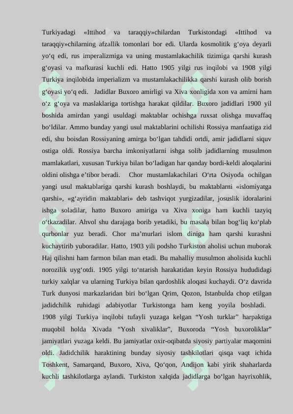 Turkistonda jadidlar harakatining rivojlanishi va unda g`ozi yunusning tutgan oʻrni 5
