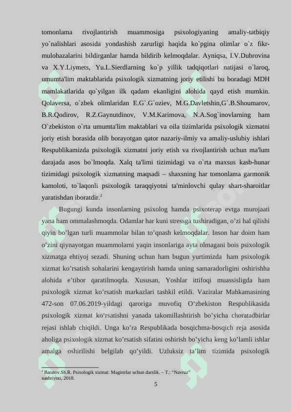 Amaliyotchi psixologning etikaviy tamoyillari, qamrab olgan norma va qoidalari 5