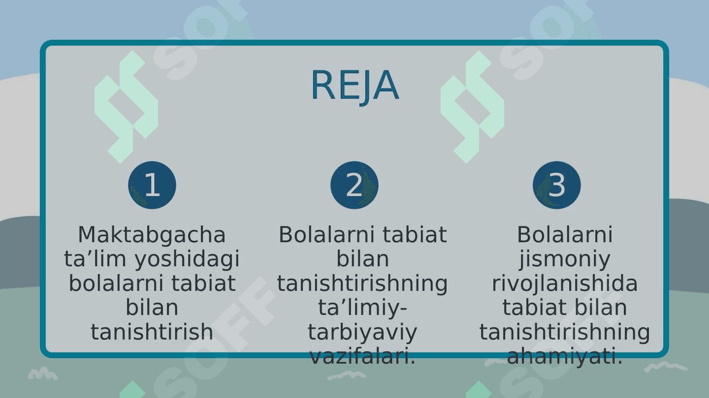 “BOLALARNI JISMONIY RIVOJLANISHIDA TABIAT BILAN TANISHTIRISHNING AHAMIYATI..” 2