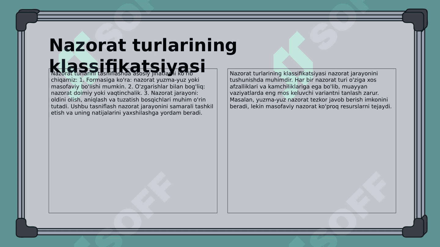 Nazorat trulari va shakllari, metodlari 4