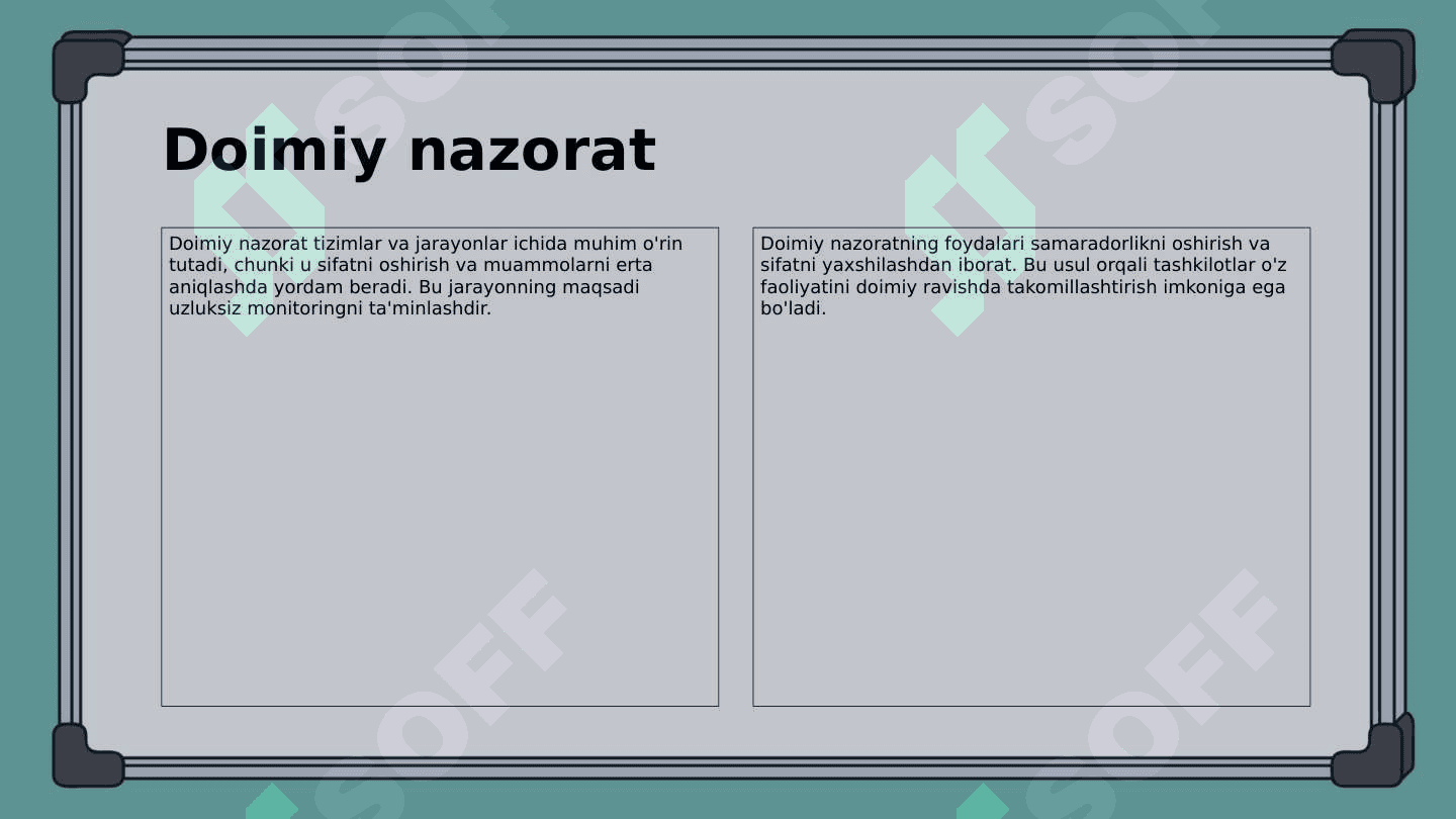 Nazorat trulari va shakllari, metodlari 7