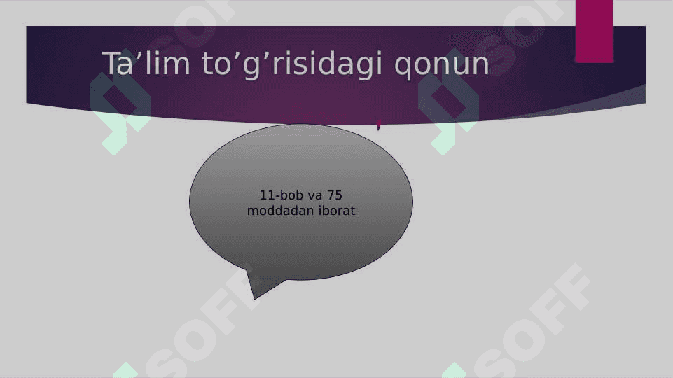 O’ZBEKITON RESPUBLIKASI TA’LIM TO’G’RISIDAGI QONUNi 5