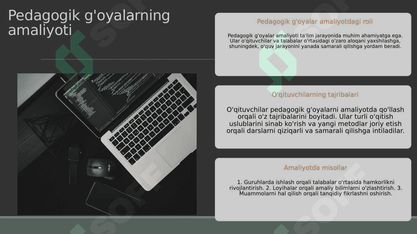 Pedagogik g'oyalarning rivojlanish bosqichlari 7