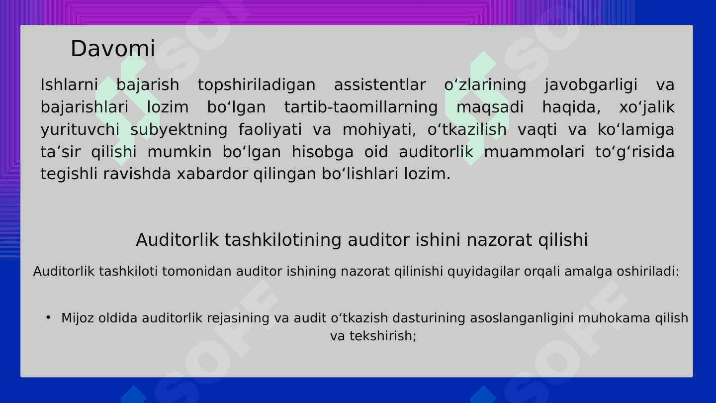 Auditor ishi sifatini nazorat qilish 6