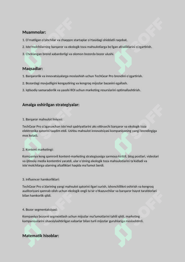 Marketing keys: Marketing strategiyasi #1 3