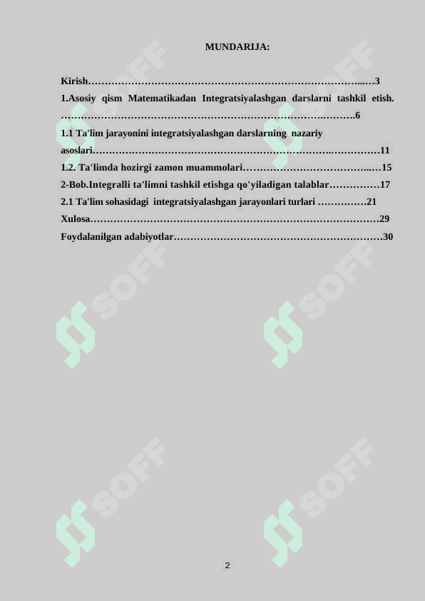 1-Sinfda matematikadan integratsiyalashgan darslarni tashkil etish. 2