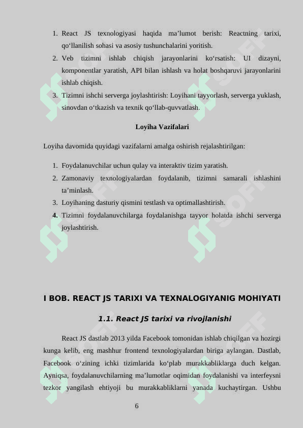 React js asosida veb sayt tizimini ishlab chiqish va uni ishchi serverda ishga tushirish 6