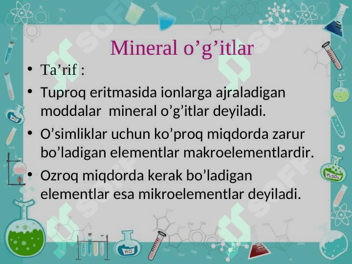 MINERAL O'G'ITLAR. 7