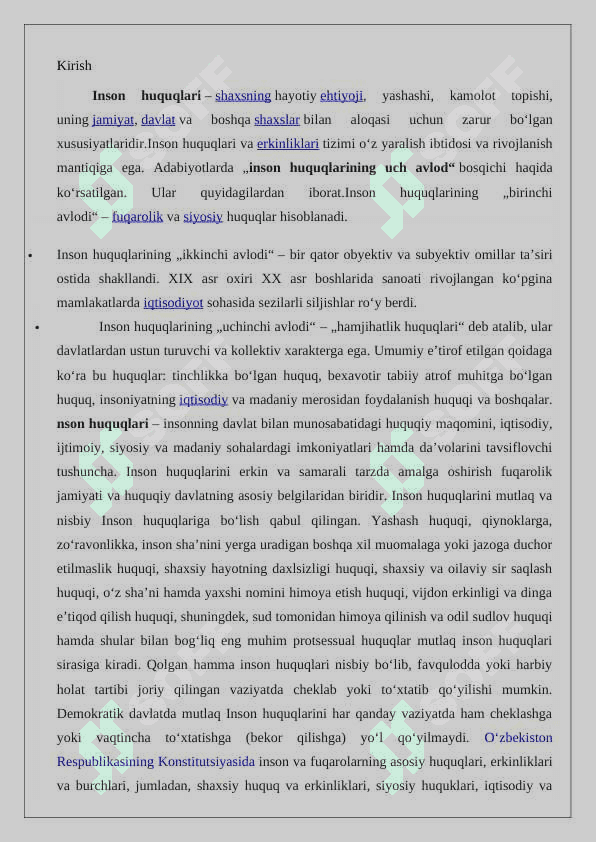 Inson huquqlari, fuqaro huquqlari, erkinlik, majburiyat tushunchalari  24 2